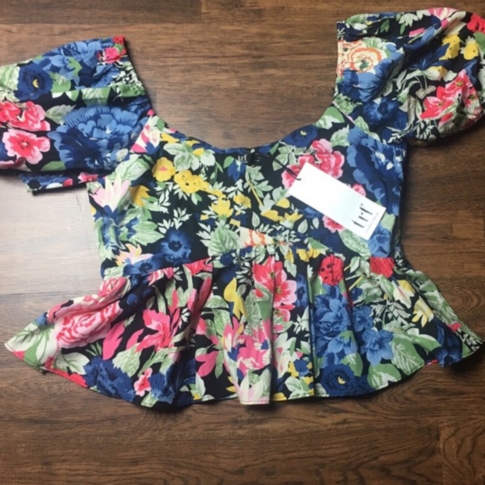 NWT ZARA Floral Peplum Blouse